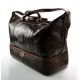 Leather duffle bag genuine leather shoulder bag dark brown