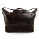 Leather duffle bag genuine leather shoulder bag dark brown