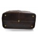 Leather duffle bag genuine leather shoulder bag dark brown