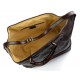 Leather duffle bag genuine leather shoulder bag dark brown