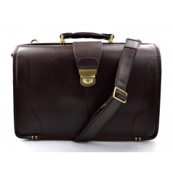 Doctor bag leather mens doctor bag XXL handbag ladies medical bag dark brown