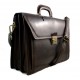 Leather briefcase office handbag mens woman shoulderbag dark brown