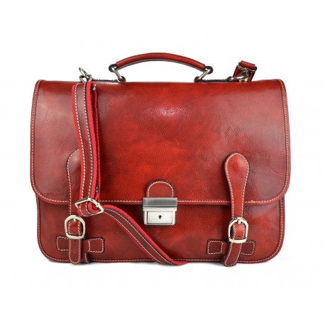 Leder herren damen aktentasche messenger ledertasche rot