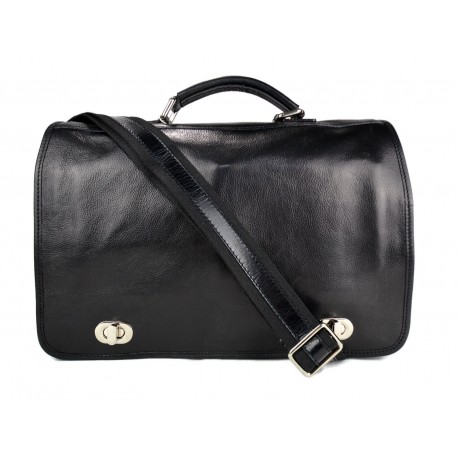 Cartera de cuero bolso messenger de piel bolso de hombre bolso de mujer de cuero negro