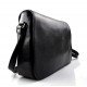 Bolso messenger de piel bandolera de cuero bolso de hombre piel bolso de espalda negro