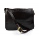 Mens leather bag shoulder bag genuine leather messenger dark brown business document bag