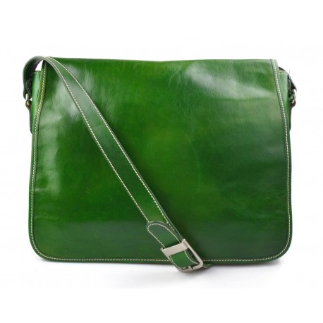 Borsa pelle uomo messenger uomo donna tracolla postino messenger pelle verde