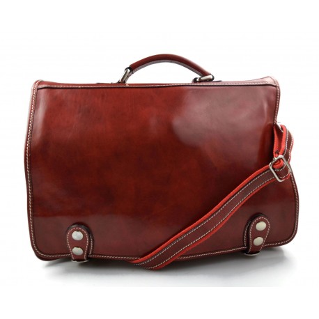 Sacoche ordinateur sac à main cuir bandoulière messenger cuir sac d'épaule sac postier rouge