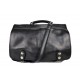 Bolso messenger de piel XXL con asa y bandolera bolso de cartero bolso de hombre negro