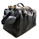 Leather doctor bag mens travel bag womens cabin luggage bag leather shoulder bag medical bag black