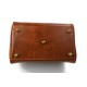 Ladies leather handbag doctor bag handheld shoulder bag light brown made in Italy genuine leather bag