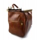 Ladies leather handbag doctor bag handheld shoulder bag light brown made in Italy genuine leather bag