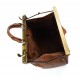 Ladies leather handbag doctor bag handheld shoulder bag light brown made in Italy genuine leather bag