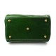 Ladies leather handbag doctor bag handheld shoulder bag green made in Italy genuine leather bag