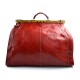 Leather doctor bag mens travel bag cabin luggage bag leather shoulder bag red