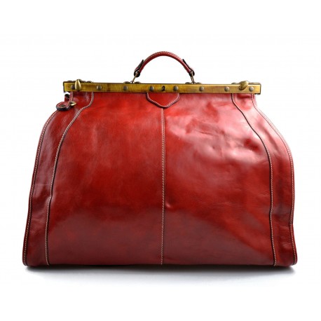 Bolso de viaje de cuero doctor bag bolso doctor en piel bolso hombre bolso mujer piel rojo