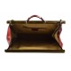 Leather doctor bag mens travel bag cabin luggage bag leather shoulder bag red