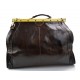 Leather doctor bag mens travel bag cabin luggage bag leather shoulder bag dark brown