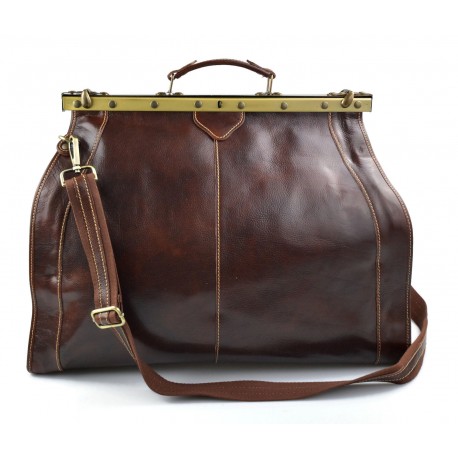 Bolso de viaje de cuero doctor bag bolso doctor en piel bolso hombre bolso mujer piel marron