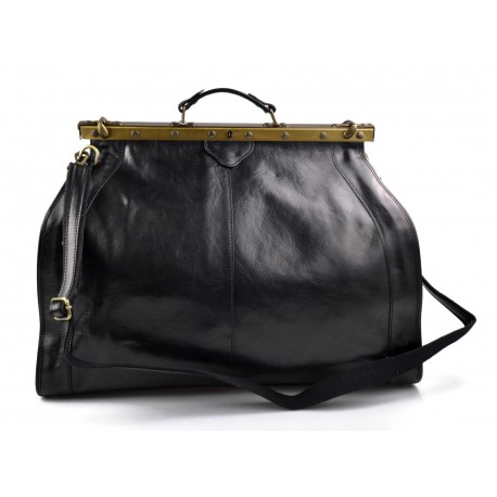 Bolso de viaje de cuero doctor bag bolso doctor en piel bolso hombre bolso mujer piel negro