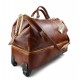 Borsone pelle viaggio doctor bag borsa cabina con ruote marrone