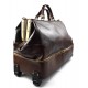 Borsone pelle viaggio doctor bag borsa cabina con ruote testa moro