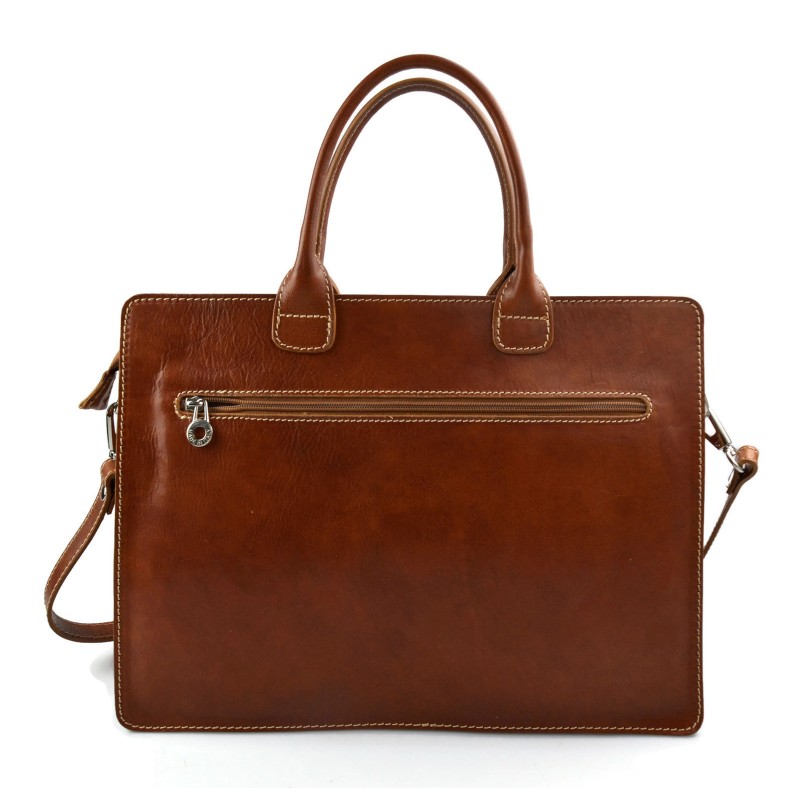 Leather briefcase office shoulder bag business bag briefcase honey