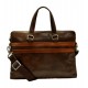 Leather satchel messenger men ladies bag handbag shoulder bag notebook tablet ipad bag dark brown