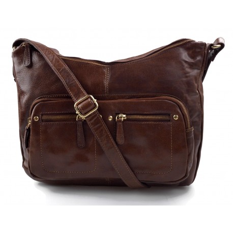 Sac cuir femme brun sac en cuir d'èpaule bandoulierè en cuir