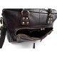 Ladies buffalo leather handbag women shoulder bag dark brown