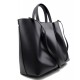 Leather shoulder bag women ladies leather handbag black