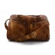 Brown washed leather travel bag leather duffle bag