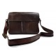 Leather satchel mens messenger ladies handbag ipad tablet leather bag dark brown