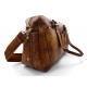 Brown washed leather travel bag leather duffle bag