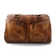 Brown washed leather travel bag leather duffle bag