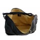 Mens ladies leather duffle bag black shoulder bag travel bag