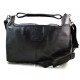 Mens ladies leather duffle bag black shoulder bag travel bag