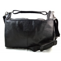 Bandoulière en cuir sac homme messenger sac d'épaule noir