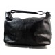 Mens ladies leather duffle bag black shoulder bag travel bag