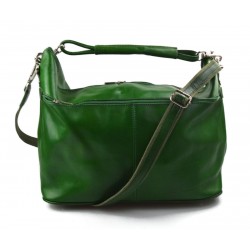 Bolsa de viaje deportiva mujer bolsa de hombro maleta bolso equipaje de piel genuina verde