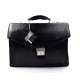 Leather briefcase mens ladies black office leather shoulder bag