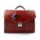 Leather briefcase mens ladies red office leather shoulder bag