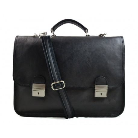 Bolso de cuero de hombre bolso de mujer carpeta de cuero negro