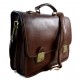 Mens leather bag shoulder bag genuine leather briefcase brown