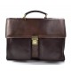 Leather briefcase business bag conference bag satchel matt dark brown