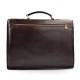 Leather briefcase business bag conference bag satchel matt dark brown