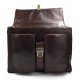 Leather briefcase business bag conference bag satchel matt dark brown