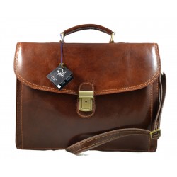 Bolso de cuero messenger maletin de cuero carpeta de piel marròn