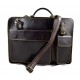 Leather messenger bag briefcase shoulderbag carry on dark brown