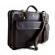 Leather messenger bag briefcase shoulderbag carry on dark brown